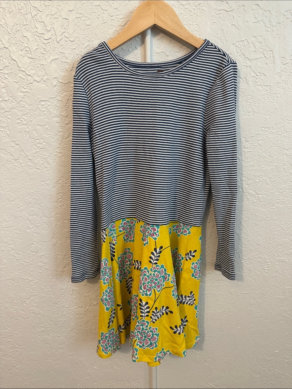 Tea Collection | Navy Striped Yellow Floral Skirt Dress Size 8